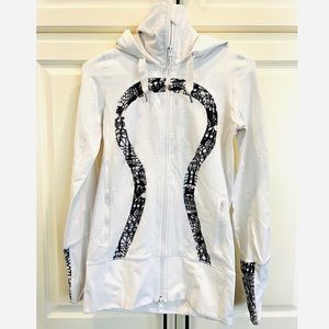 Lululemon high neck full zip white sweater, size 4